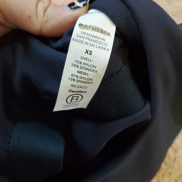 Athleta Dark Blue Sports Bra Crop Top Padded Size Extra Small - Picture 6 of 7